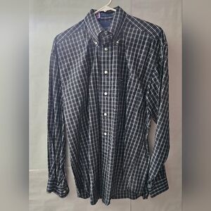 Faconnable Black and White Plaid Shirt